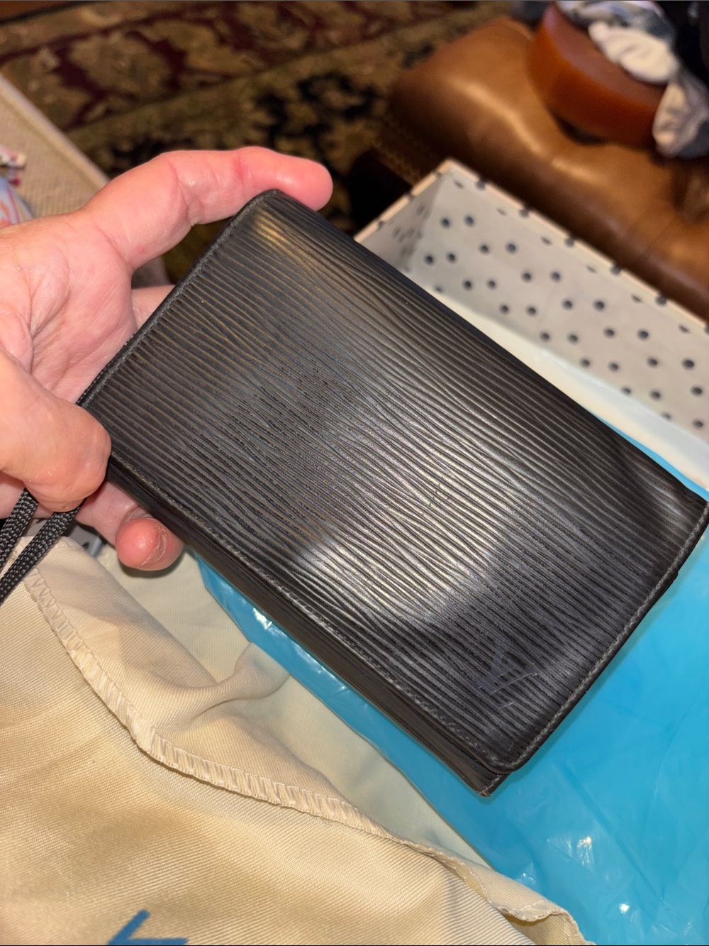 Louis Vuitton Black Textured Leather Travel Wallet - Classic Organizer